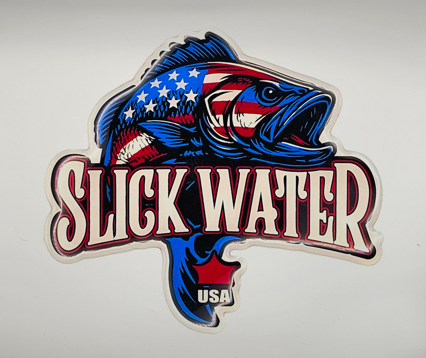 Slick Water Patriot Bass Decal - 4 inch
