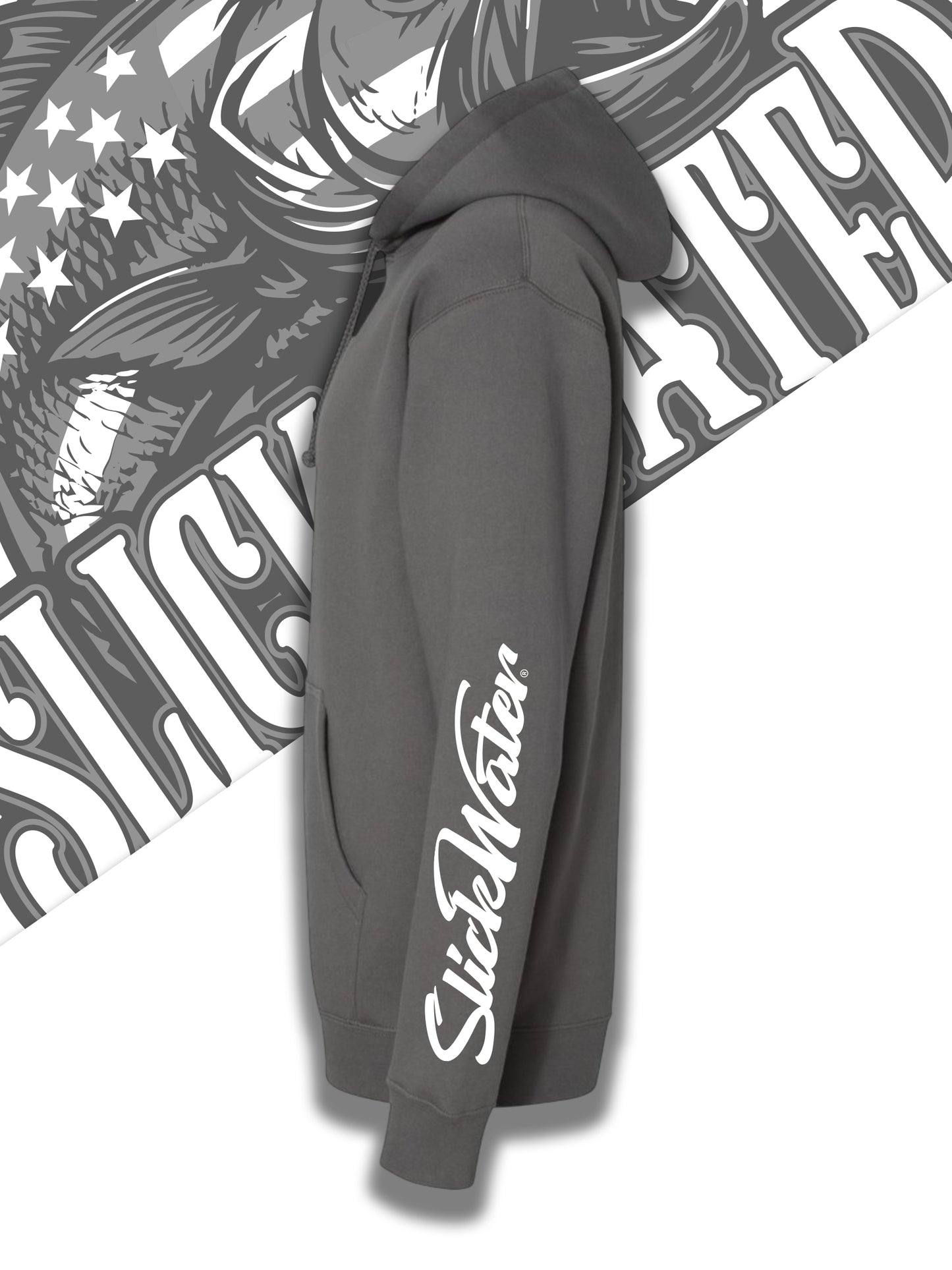 Slick Water “Patriot Bass” Hoodie - Charcoal