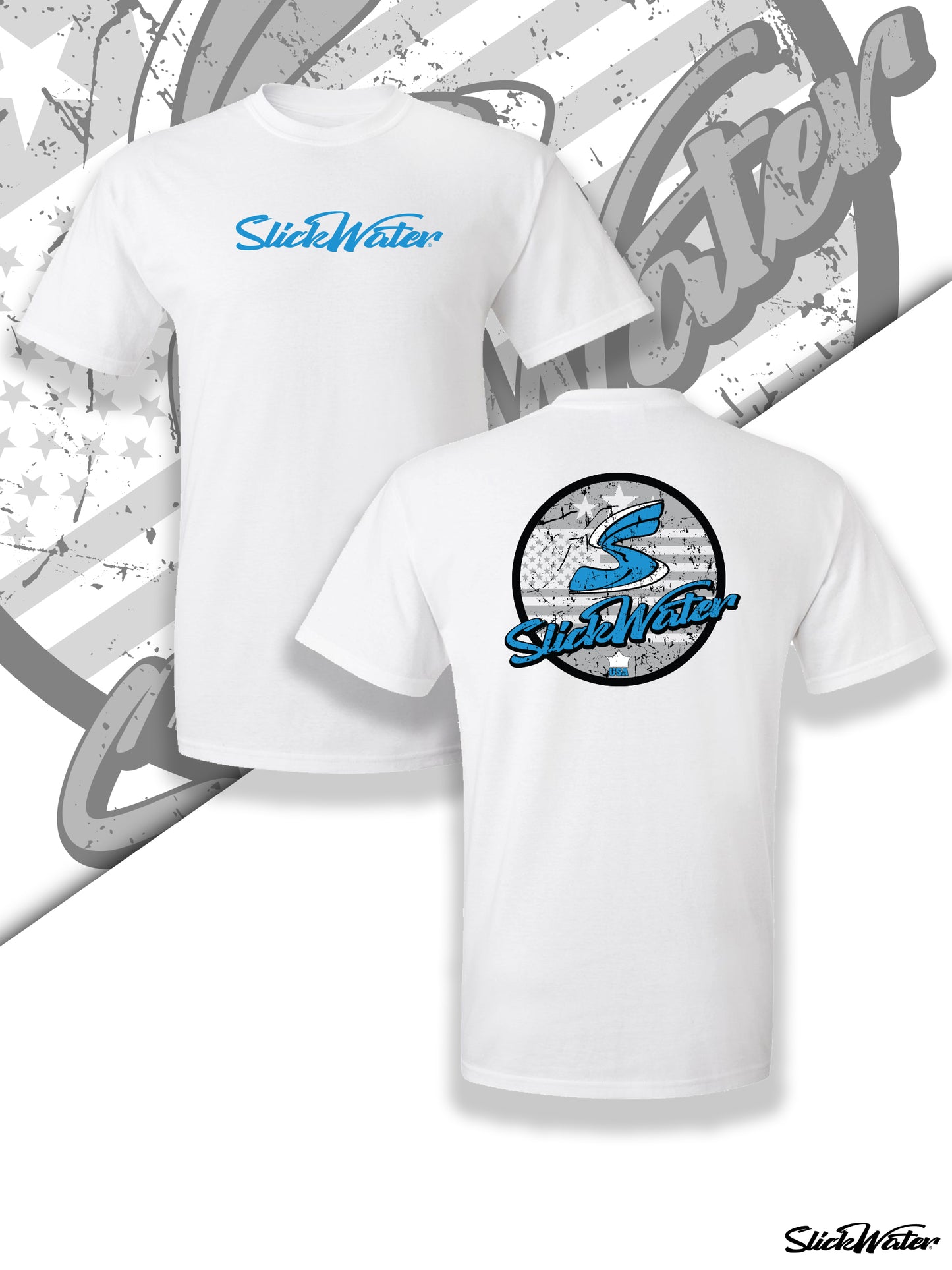 Slick Water “Original S-Wave” T-Shirt - White/Blue