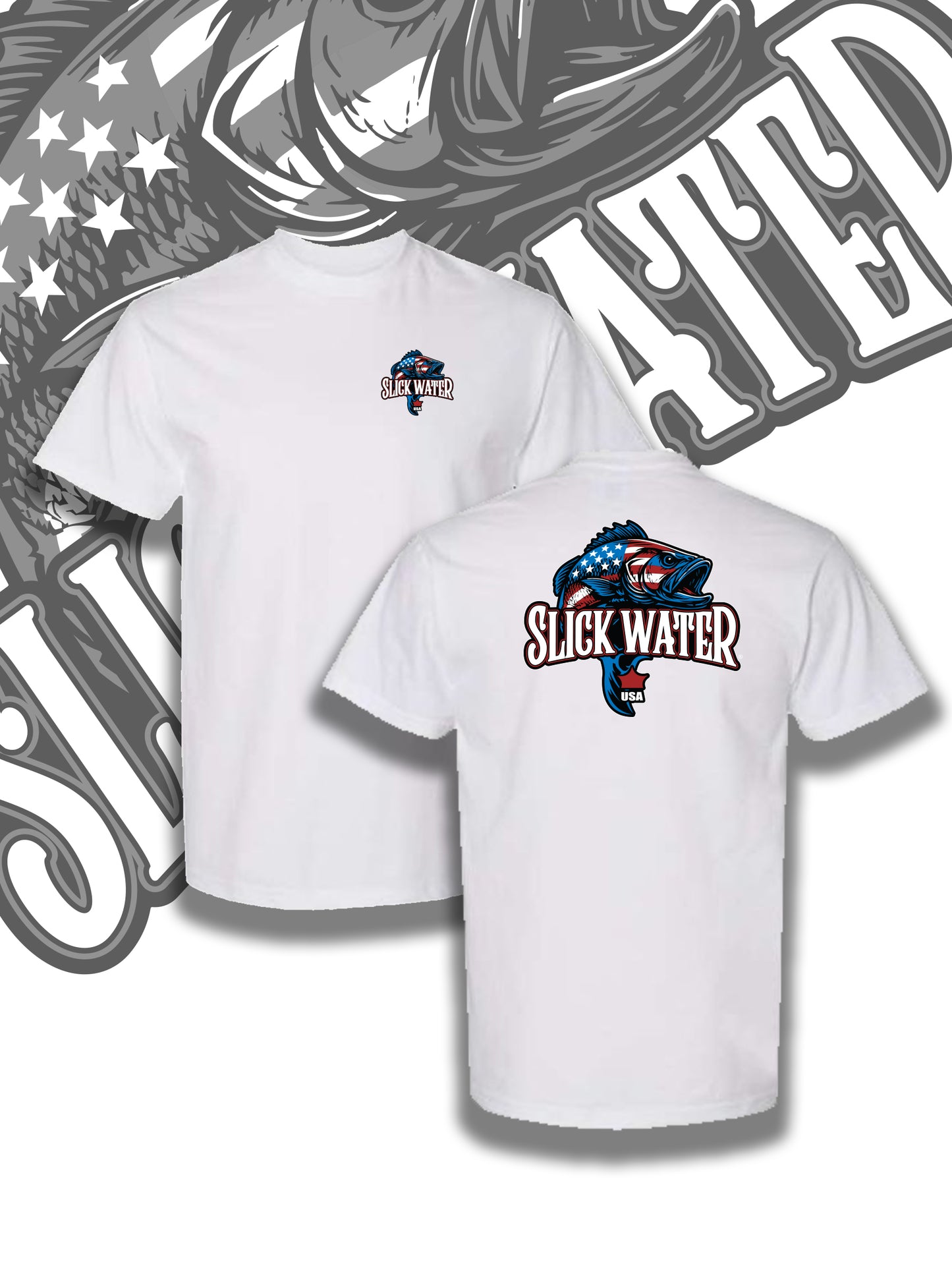 Slick Water “Patriot Bass” T-Shirt - White
