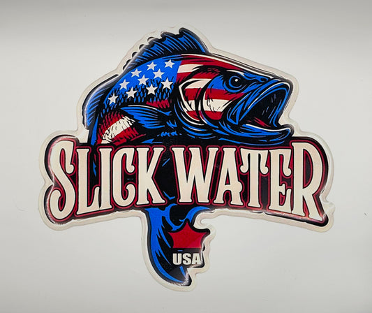 Slick Water Patriot Bass Decal - 4 inch