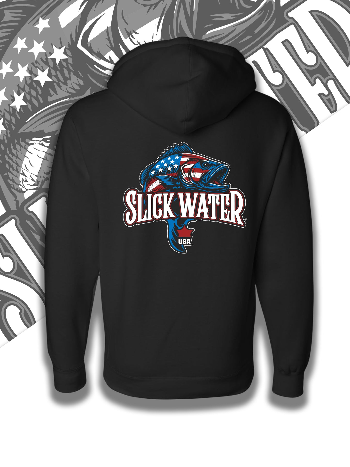 Slick Water “Patriot Bass” Hoodie - Black