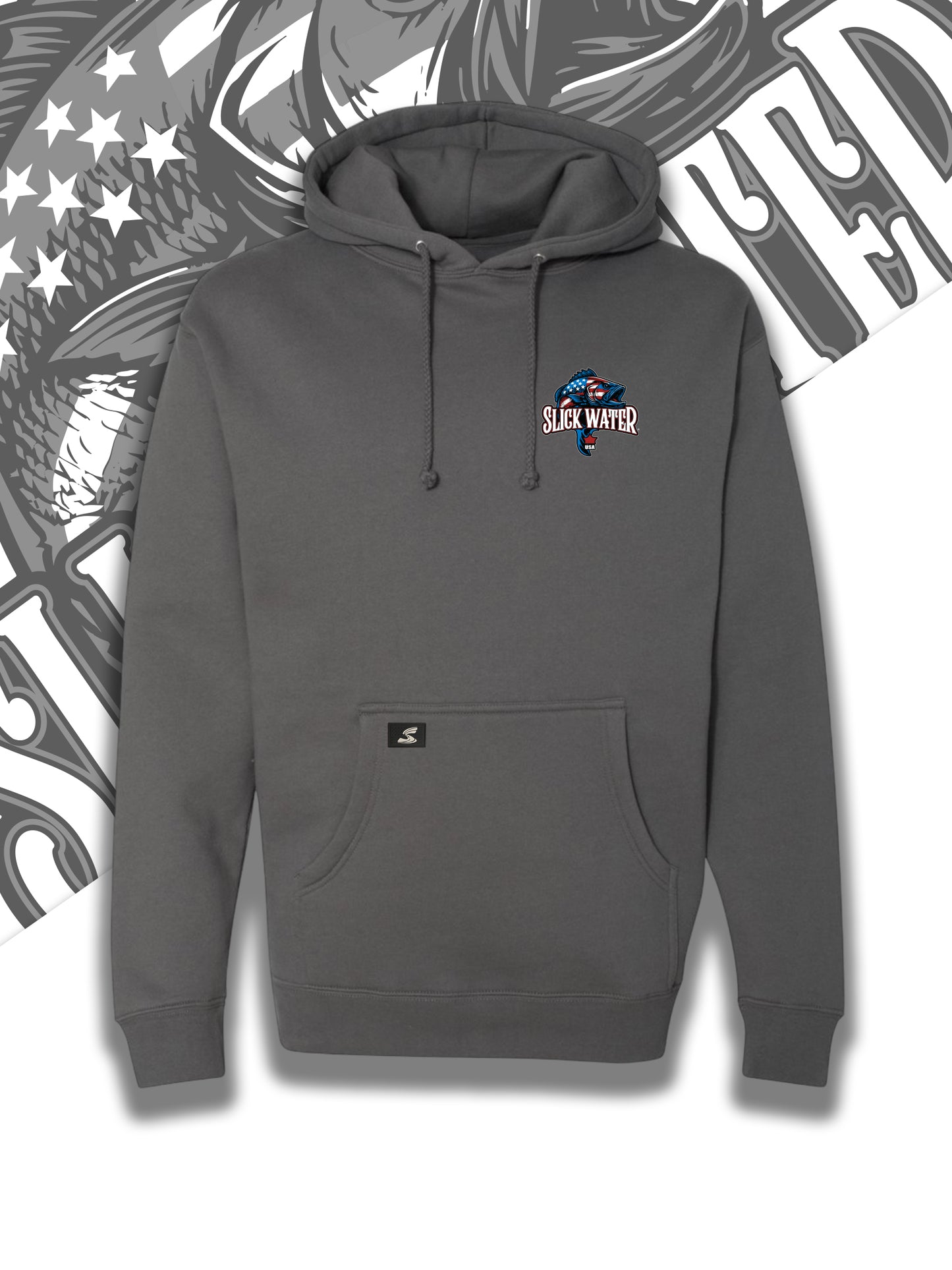Slick Water “Patriot Bass” Hoodie - Charcoal