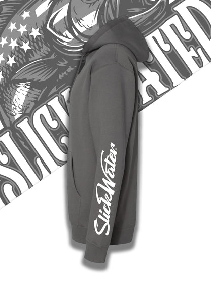 Slick Water “Patriot Bass” Hoodie - Charcoal