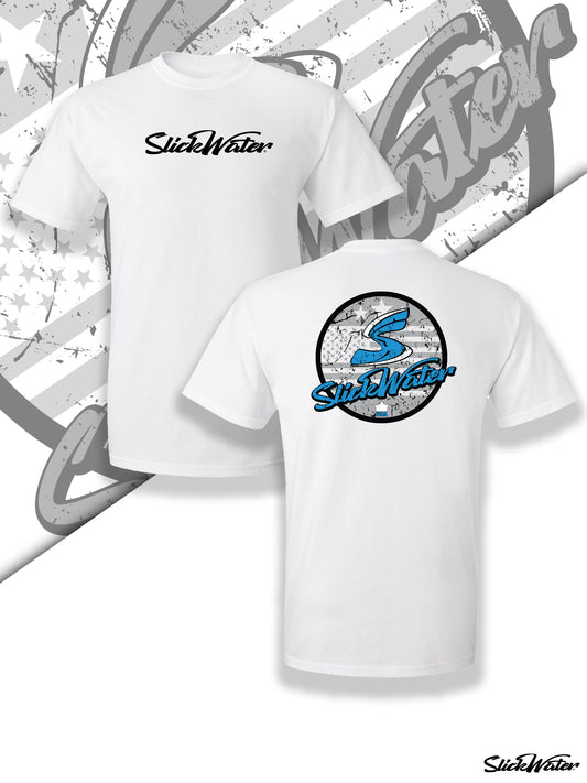 Slick Water “Original S-Wave” T-Shirt - White/Black/Blue