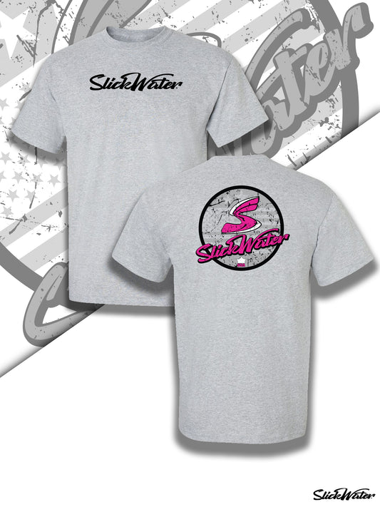 Slick Water “Original S-Wave” T-Shirt - Gray/Black/Pink
