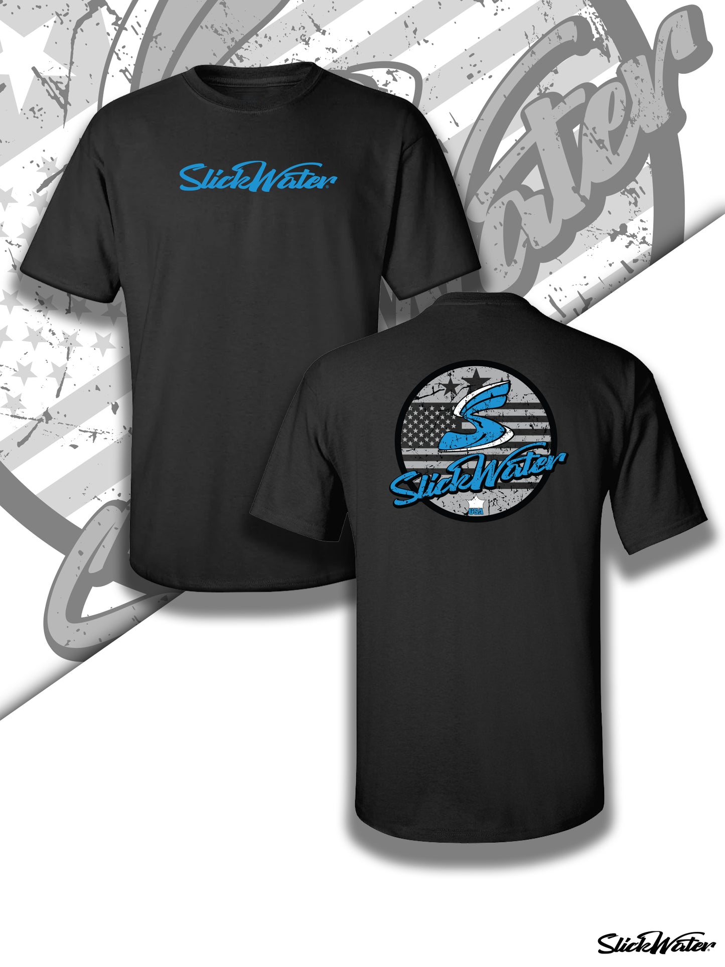 Slick Water “Original S-Wave” T-Shirt - Black/Blue
