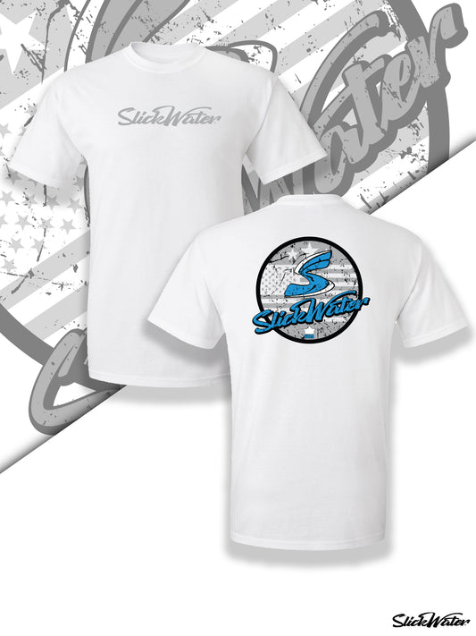 Slick Water “Original S-Wave” T-Shirt - White/Gray/Blue