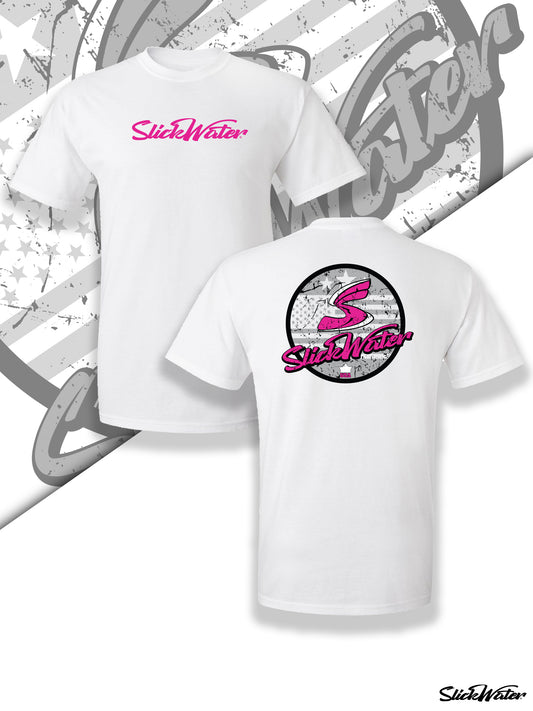 Slick Water “Original S-Wave” T-Shirt - White/Pink