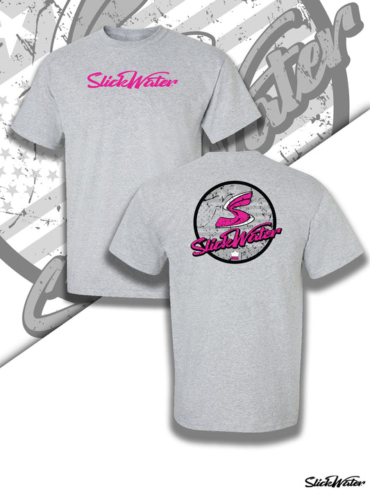 Slick Water “Original S-Wave” T-Shirt - Gray/Pink