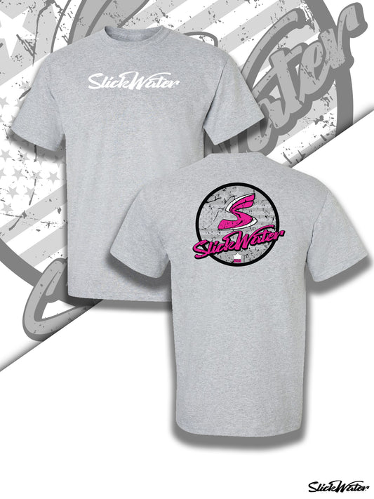 Slick Water “Original S-Wave” T-Shirt - Gray/White/Pink