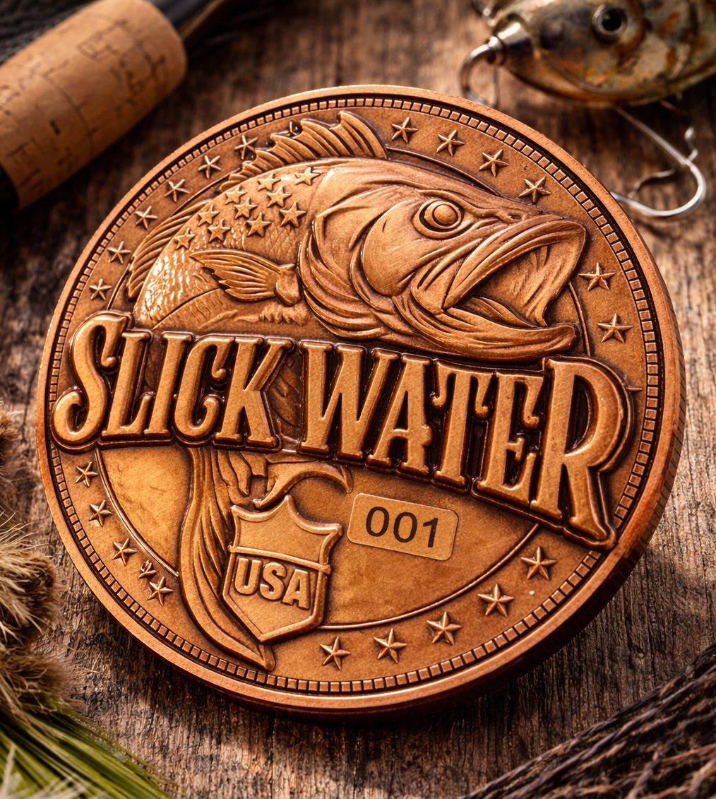 Slick Water Challenge Coin - Serialized