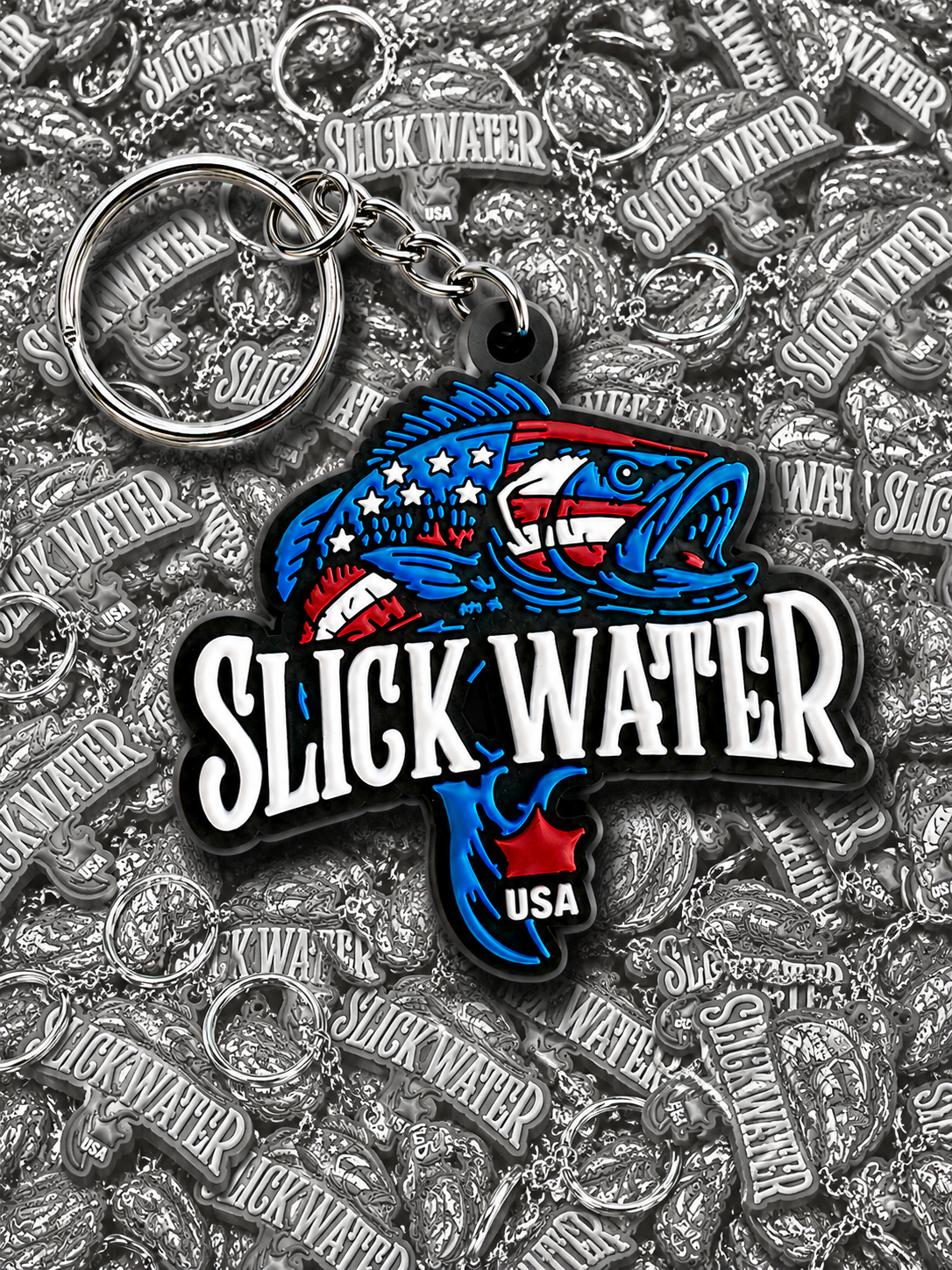 Slick Water Patriot Bass Vinyl Keychain