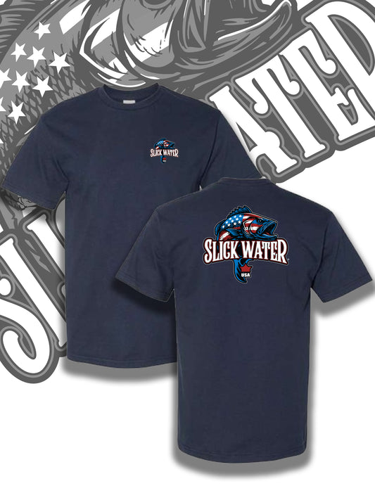Slick Water “Patriot Bass” T-Shirt - Navy