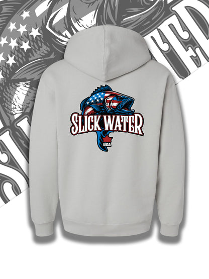 Slick Water “Patriot Bass” Hoodie - Smoke