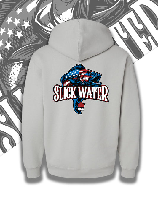 Slick Water “Patriot Bass” Hoodie - Smoke