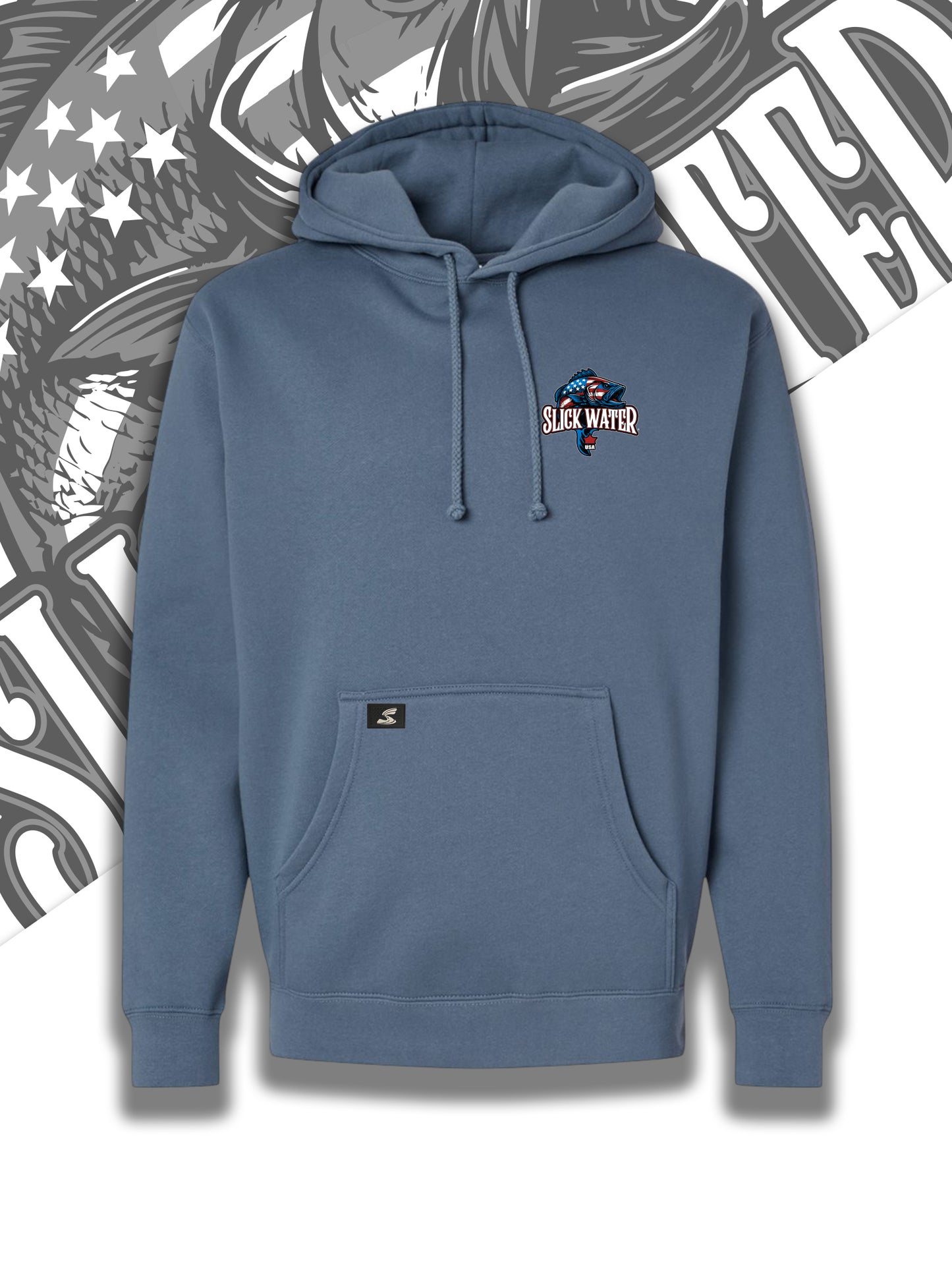 Slick Water “Patriot Bass” Hoodie - Storm Blue