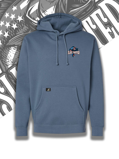 Slick Water “Patriot Bass” Hoodie - Storm Blue