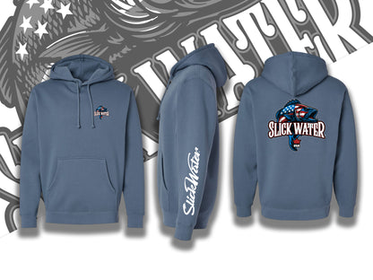 Slick Water “Patriot Bass” Hoodie - Storm Blue