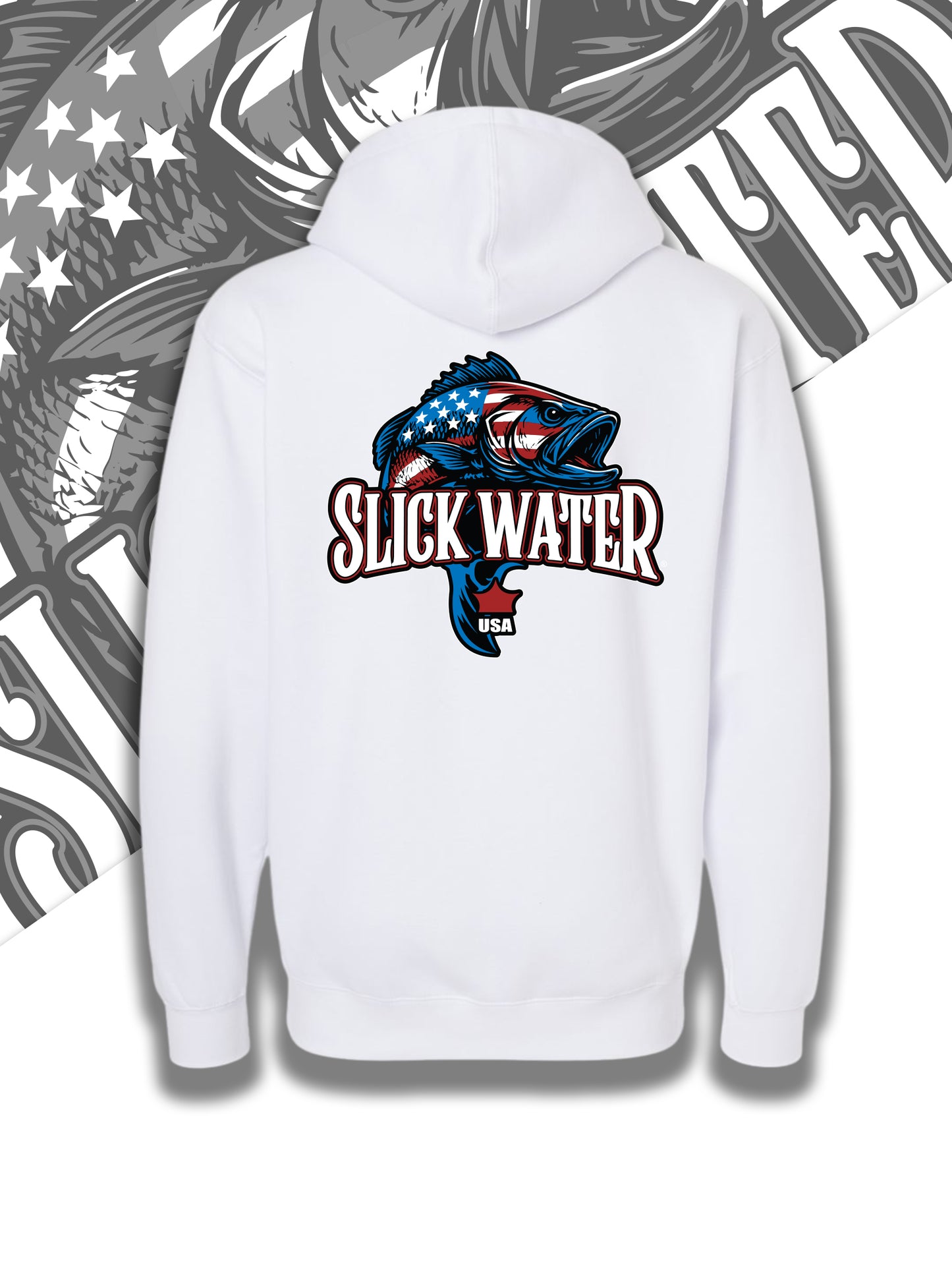 Slick Water “Patriot Bass” Hoodie - White