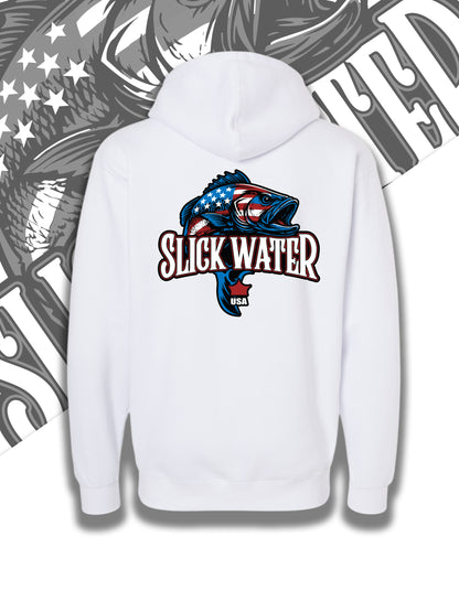 Slick Water “Patriot Bass” Hoodie - White