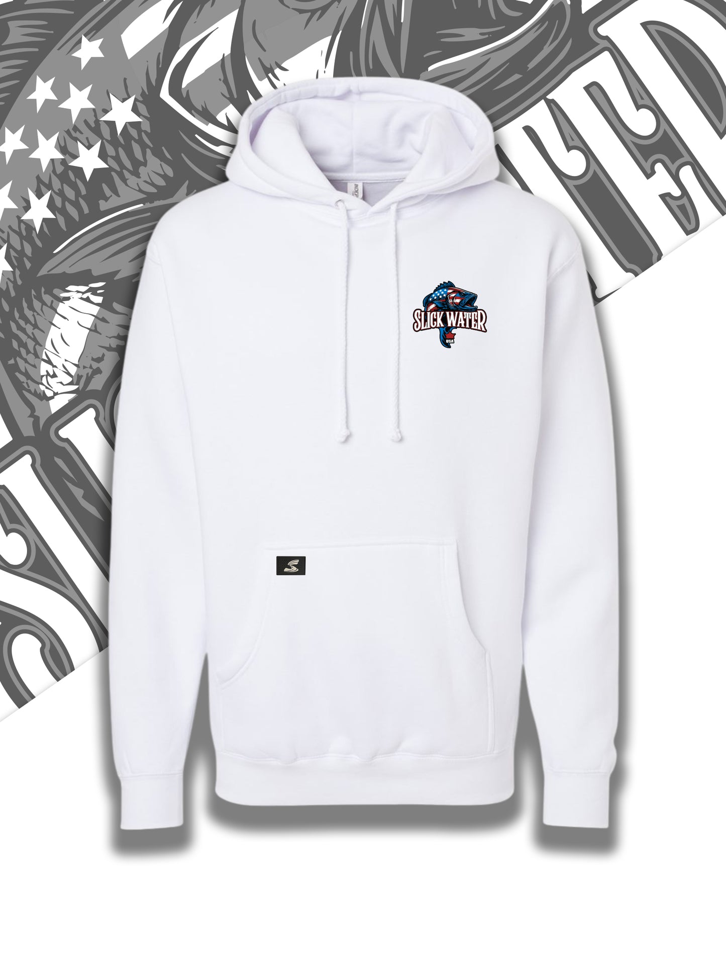 Slick Water “Patriot Bass” Hoodie - White