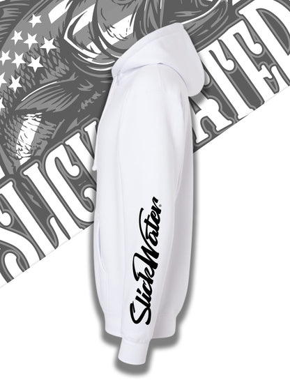Slick Water “Patriot Bass” Hoodie - White